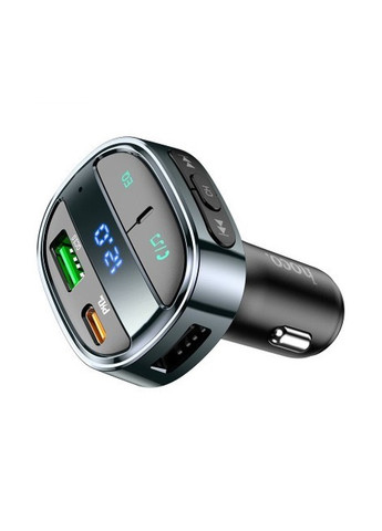 Автомобільний FM-трансмітер модулятор (PD 30W, Type-C, USB, Bluetooth 5.0, швидка зарядка) - Чорний Hoco e70 (259018102)