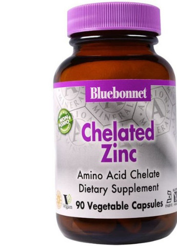 Albion Chelated Zinc 90 Caps Bluebonnet Nutrition (256723246)