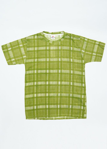 Зеленая демисезонная футболка подростоковая для мальчика зеленого цвета Let's Shop