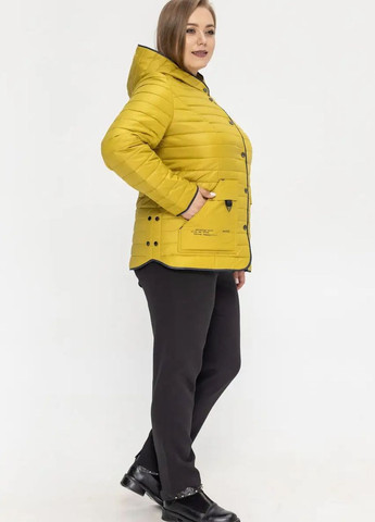 Горчичная демисезонная куртка женская демисезонная большого размера SK