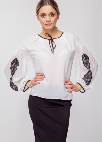 Молочная молочная шифоновая блуза Nai Lu-na by Anastasiia Ivanova