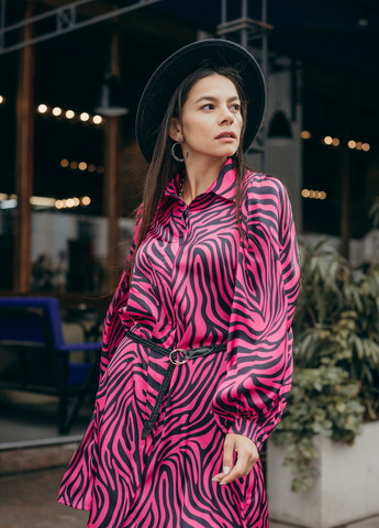 Фуксиновое (цвета Фуксия) платье Azuri зебра