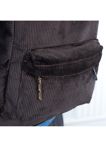 Стильный и молодежный вельветовый рюкзак для девушек и женщин темно-коричневый небольшого размера No Brand (258591309)