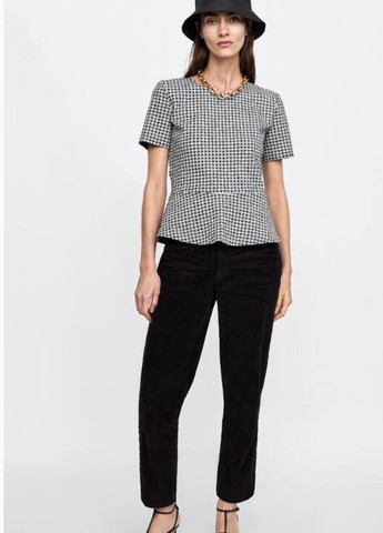 Комбинированная демисезонная трикотажная блуза Zara