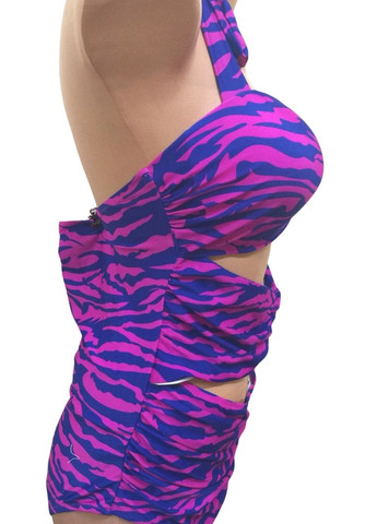 Фиолетовый летний купальник женский большой размер слитный No Brand 6624