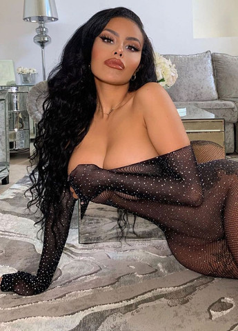 Сексуальный соблазнительный эротический бодистокинг боди комбинезон сетка – эротическое белье Langsha геометрический чёрный откровенный полиамид, эластан