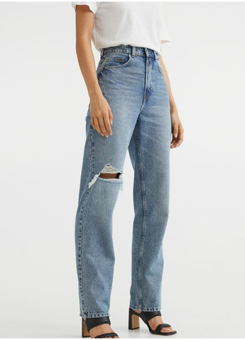 Жіночі джинси з високою талією в стилі 90-х Н&М (55606) 36 Сині H&M - (258744236)