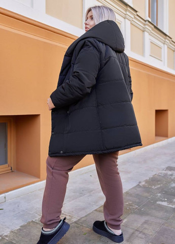Женский прогулочный костюм с курткой черный с мокко р.50/52 446627 New Trend (271528896)