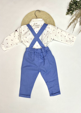 Блакитний літній дитячий ошатний костюм для хлопчиків з бабочкою Murat baby