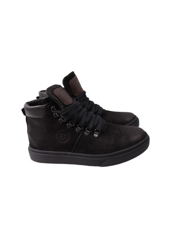 Черные ботинки мужские черные нубук Detta