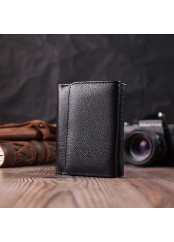 Шкіряний лаконічний гаманець для жінок 22506 Чорний st leather (277980421)