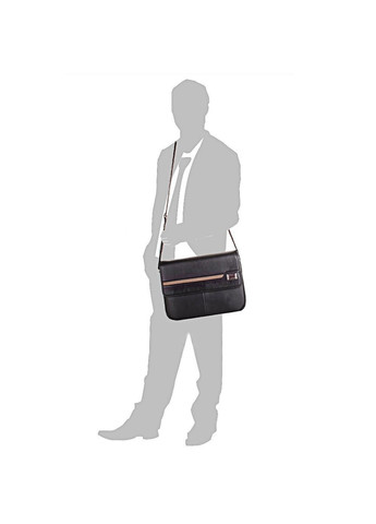 Чоловіча чорна компактна сумка-почтальонка з якісного шкірозамінника Bonis (263776444)