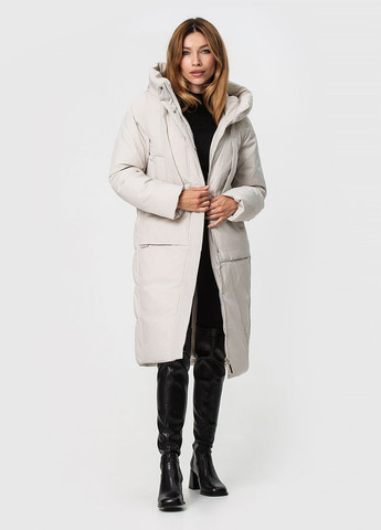 Серая зимняя базова куртка-пальто з капюшоном модель Icebear 790