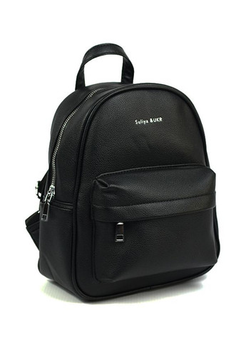 Черный маленький женский рюкзак на молнии No Brand (275335131)