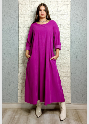 Фуксинова (кольору Фукія) кежуал сукня а-силует New Collection однотонна