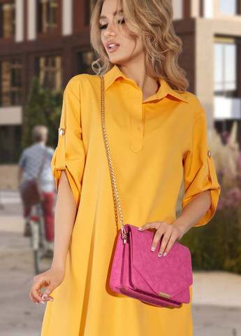 Желтое сукнi норма модна вільна сукня (4902) Lemanta