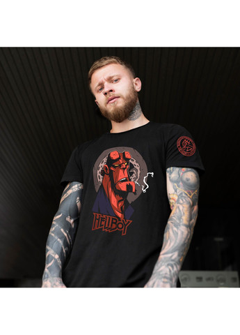 Черная футболка с принтом - хелл бой No Brand