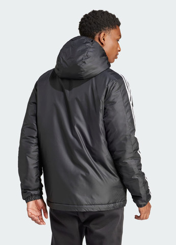 Черная демисезонная куртка essentials 3-stripes insulated adidas