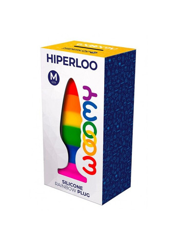 Силіконова анальна пробка Hiperloo Silicone Rainbow Plug M, діаметр 2,9 см, довжина 11 см Wooomy (276388786)