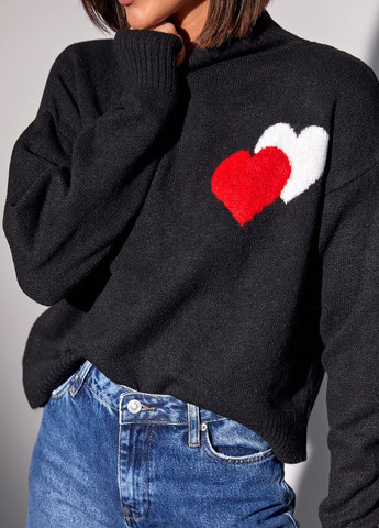 Черный демисезонный вязаный свитер No Brand