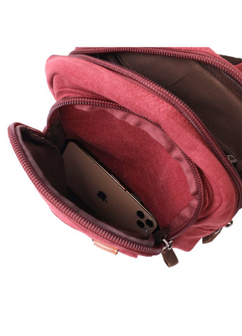 Надежная сумка-рюкзак с двумя отделениями из плотного текстиля 22164 Бордовый Vintage (267925314)