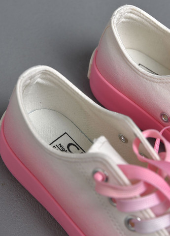 Рожеві кеди жіночі рожевого кольору на шнурівці текстиль Let's Shop