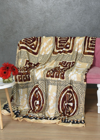 Плед коричневого цвета с принтом размер 180*200 Let's Shop (274375901)