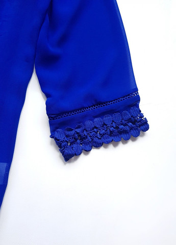 Синяя блуза с кружевом jusdepom No Brand