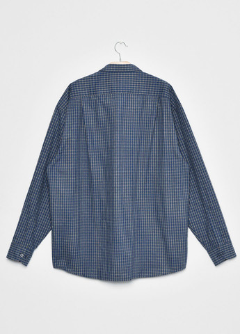 Сорочка чоловіча батальна синього кольору в клітинку Let's Shop (277609090)