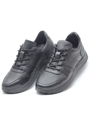 Черные демисезонные кроссовки мужские из натуральной кожи Zlett 6134