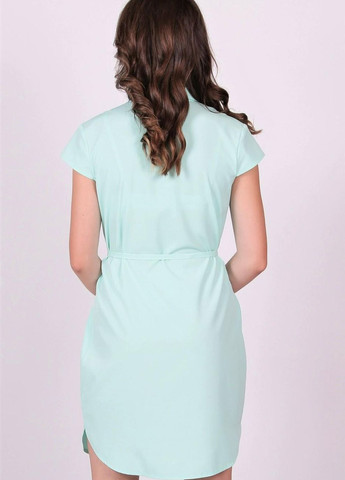 Светло-бирюзовое кэжуал платье женское 004 однотонный софт голубой Актуаль