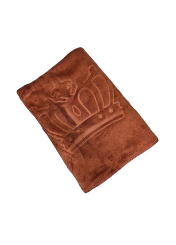 Unbranded полотенце микрофибра велюр для лица быстросохнущее влагопоглощающее с узором 100х50 см (476138-prob) корона коричневое однотонный коричневый производство -