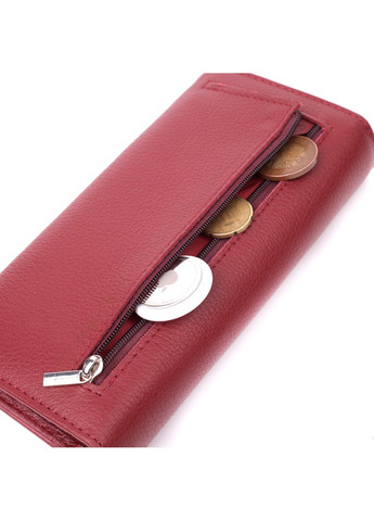 Горизонтальный женский кошелек из натуральной кожи 22516 Бордовый st leather (277980406)