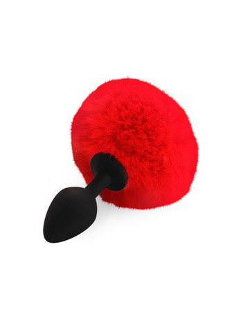 Силиконовая анальная пробка М - Silicone Bunny Tails Butt plug Red, диаметр 3,5 см Art of Sex (269007142)