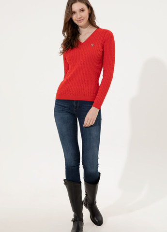 Красный свитер женский U.S. Polo Assn.