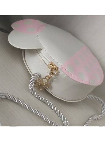 Детская маленькая круглая сумка-таблетка Дисней Минни Маус бело-розовая No Brand (259983335)