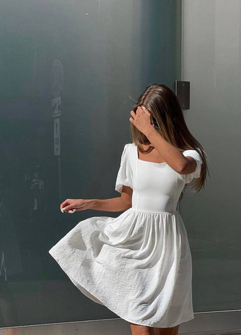 Белое женское платье креп No Brand