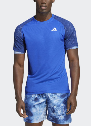Синяя футболка melbourne ergo tennis heat.rdy raglan adidas