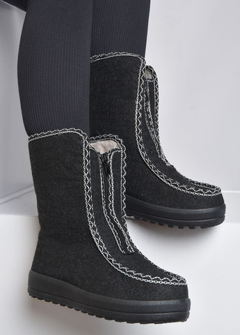 Бурки жіночі на хутрі темно-сірого кольору Let's Shop (262975281)