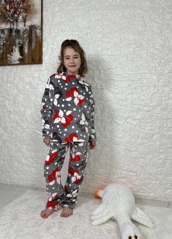 Сіра детская пижама двойка цвет серй принт лисичка р.110/116 446905 New Trend