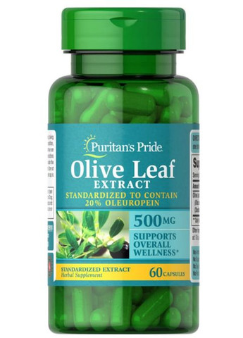 Puritan's Pride Olive Leaf Standardized Extract 500 mg 60 Caps Puritans Pride (277926779)