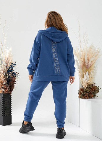 Теплый женский костюм на флисе цвет джинс р.48/50 448162 New Trend (274539730)