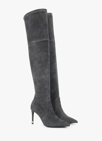 Серые осенние ботфорты, цвет серый Estro