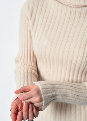 Бежевый зимний свитер женский ангора бежевого цвета пуловер Let's Shop