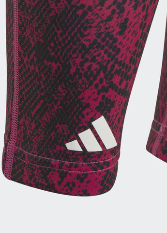 Розовые демисезонные леггинсы aeroready animal-print optime 7/8 high-rise pocket adidas