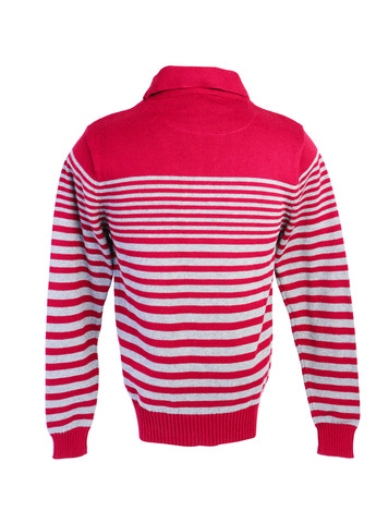 Комбинированный демисезонный мужской теплый свитер в полоску s/42 красный-серый insider Lefties