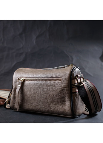 Сумка для стильних жінок з натуральної шкіри 22263 Сірий Vintage (276457627)