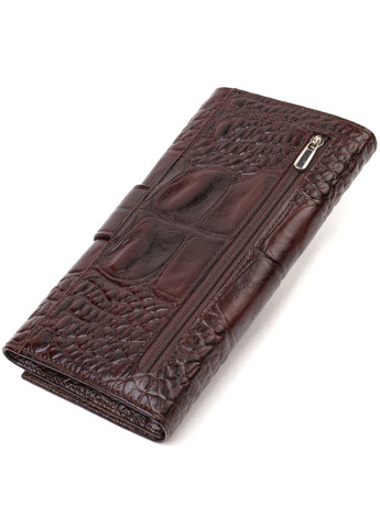 Превосходное стильное мужское портмоне из натуральной кожи с тиснением под крокодила 21846 Коричневое Canpellini (259874092)