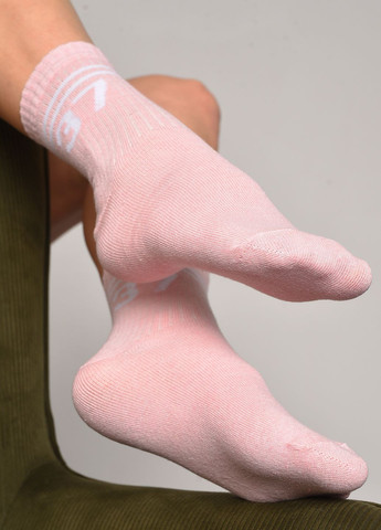Шкарпетки жіночі спортивні рожевого кольору розмір 36-40 Let's Shop (277983297)