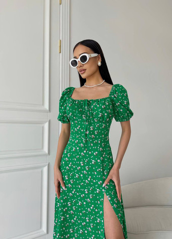 Зеленое женское летнее платье миди цвет зеленый р.42 437181 New Trend